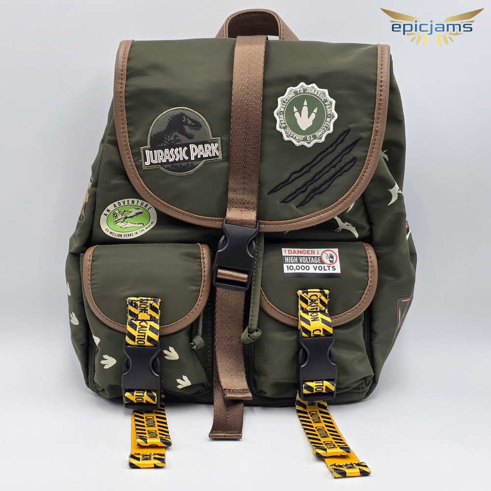 Jurassic Park Patches Slouch Mini Backpack New